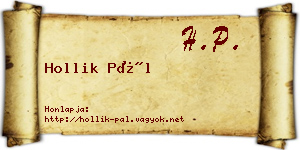 Hollik Pál névjegykártya